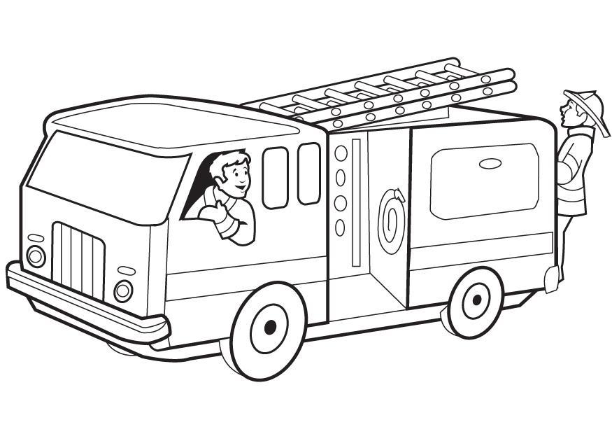 camion de pompier Coloriage camion de pompier