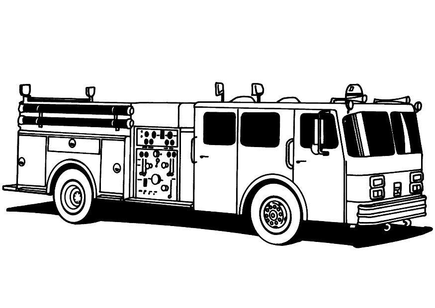 camion de pompier Coloriage camion de pompier