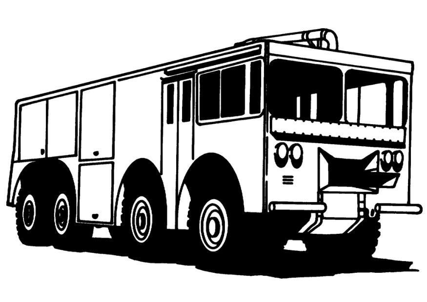 camion de pompier Coloriage camion de pompier