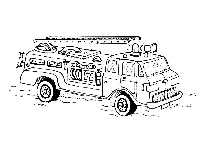 camion de pompier Coloriage camion de pompier