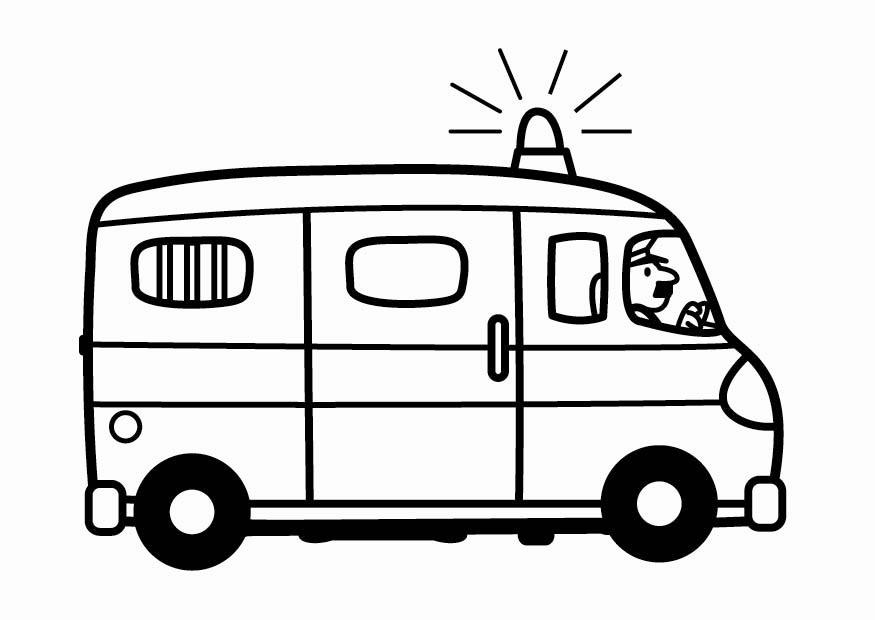 camionnette de police Coloriage camionnette de police