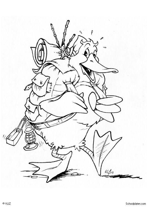 canard randonneur Coloriage canard randonneur