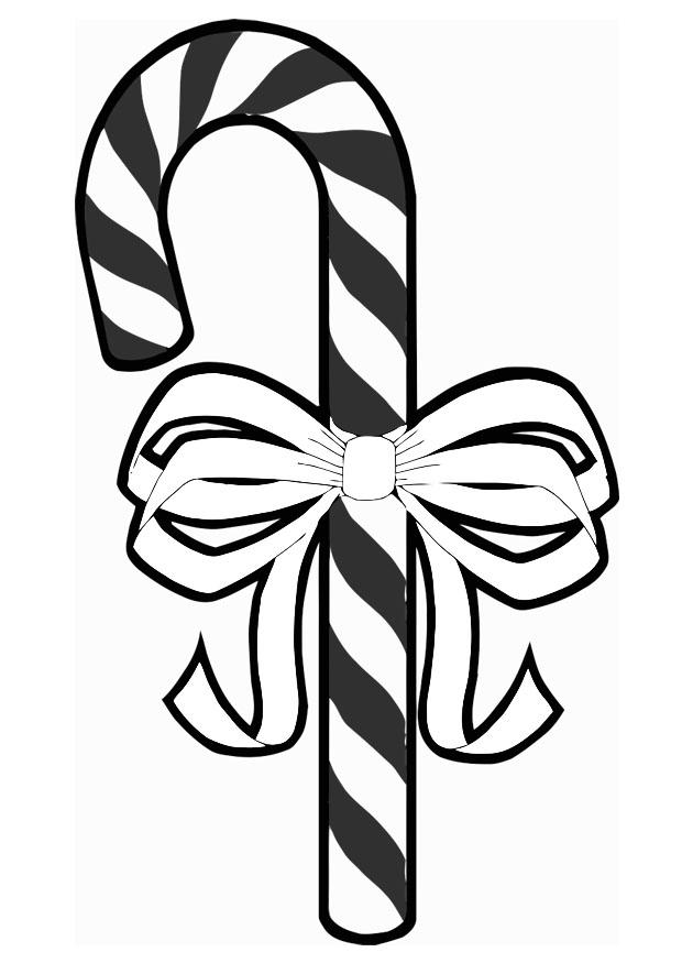canne de sucre avec noeud Coloriage canne de sucre avec noeud