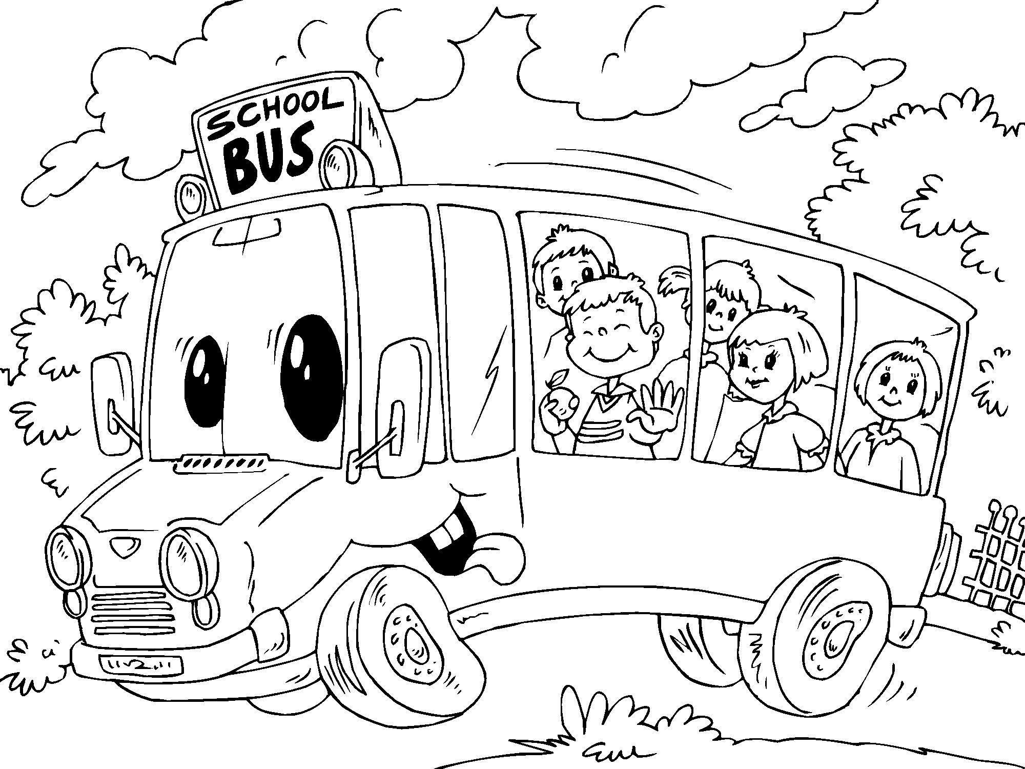car scolaire Coloriage car scolaire