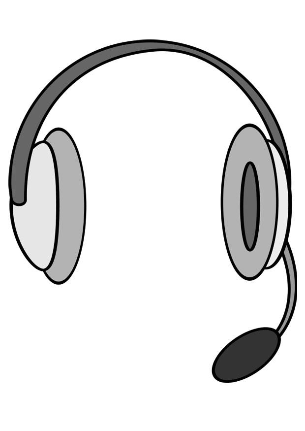 casque avec microphone Coloriage casque avec microphone