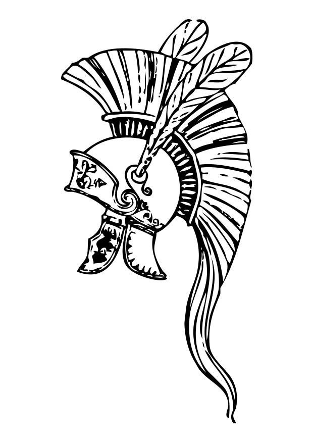 casque grec Coloriage casque grec
