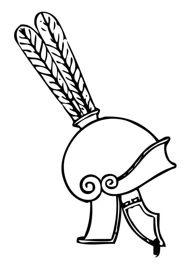 casque grec Coloriage casque grec