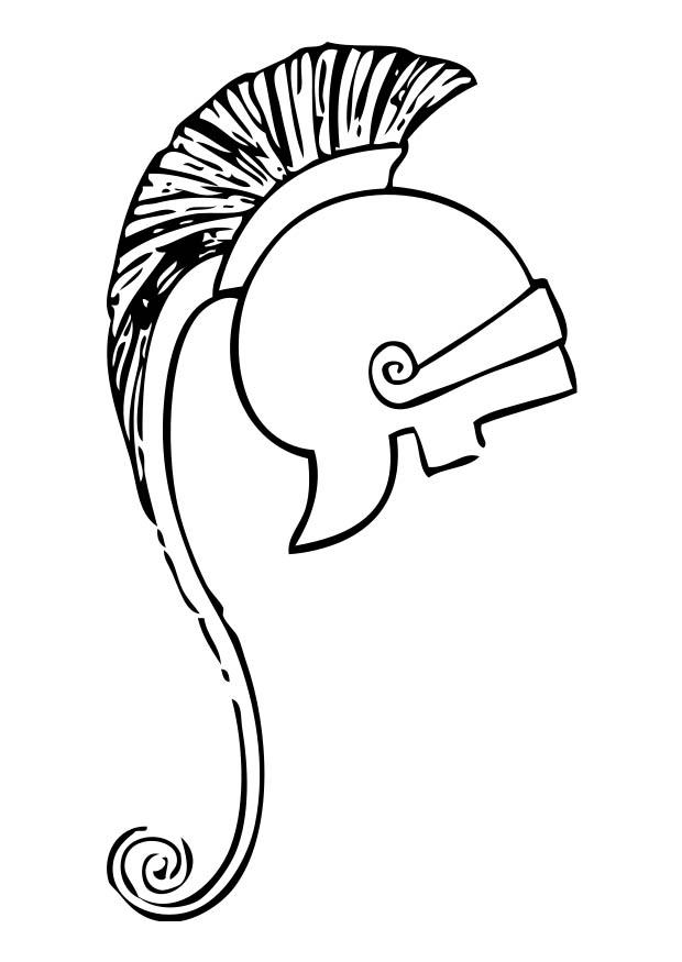 casque grec Coloriage casque grec