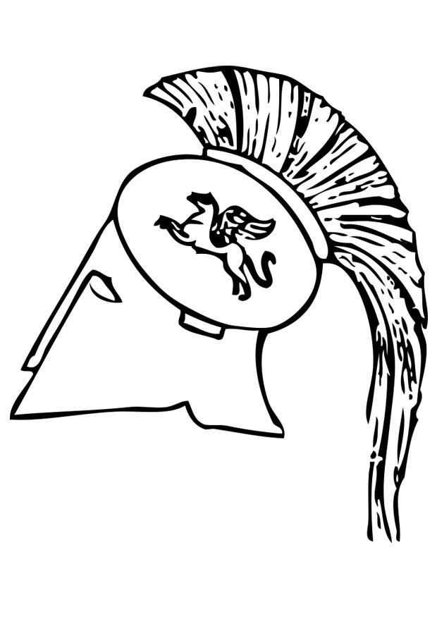 casque grec Coloriage casque grec
