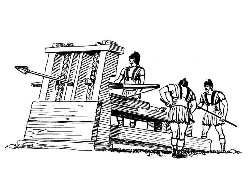 catapulte Coloriage catapulte