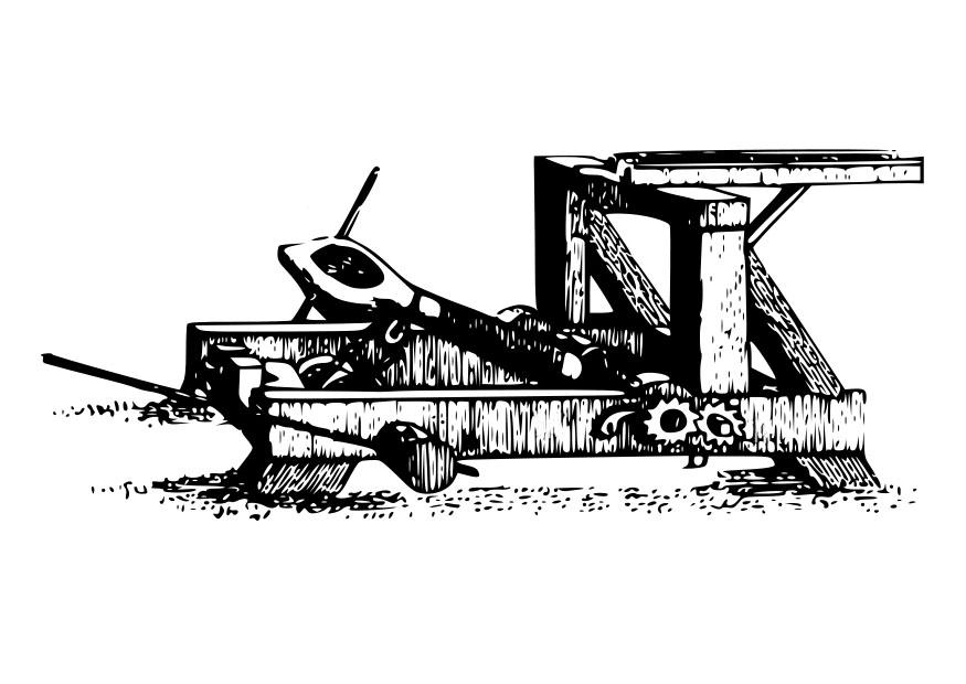 catapulte Coloriage catapulte