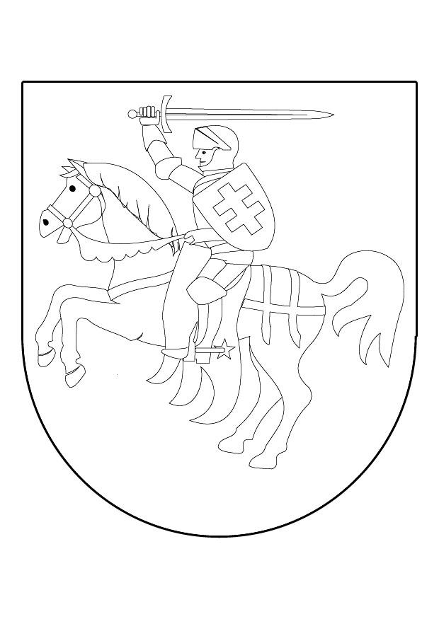 cavalier A cheval dans le bouclier Coloriage cavalier A cheval dans le bouclier