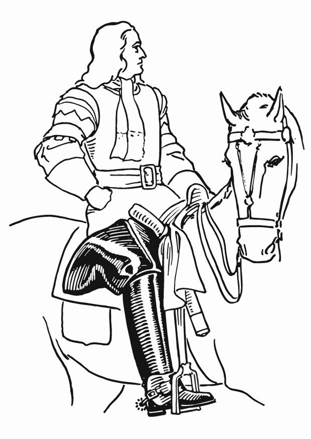 cavalier avec bottes Coloriage cavalier avec bottes