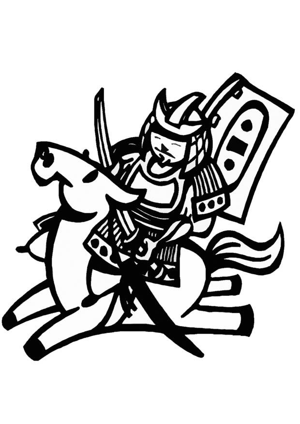 cavalier chinois Coloriage cavalier chinois