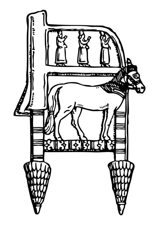 chaise assyrienne Coloriage chaise assyrienne