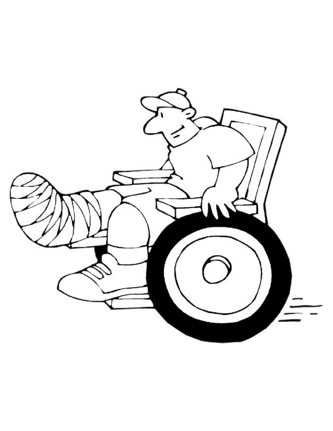 chaise roulante Coloriage chaise roulante
