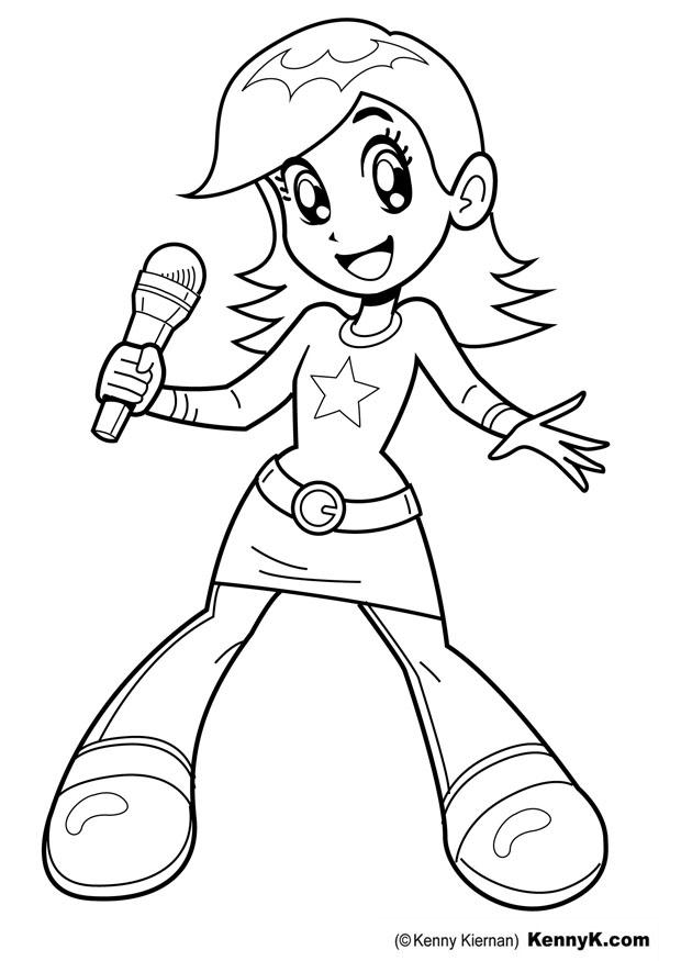 chanteuse Coloriage chanteuse
