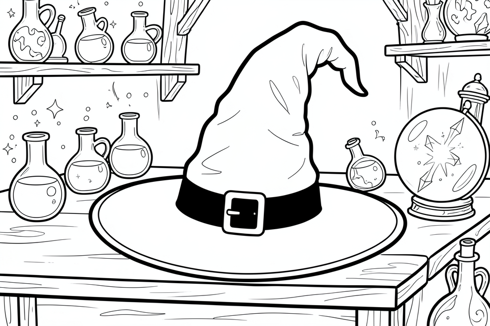 chapeau de sorciA¨re Coloriage chapeau de sorciA¨re