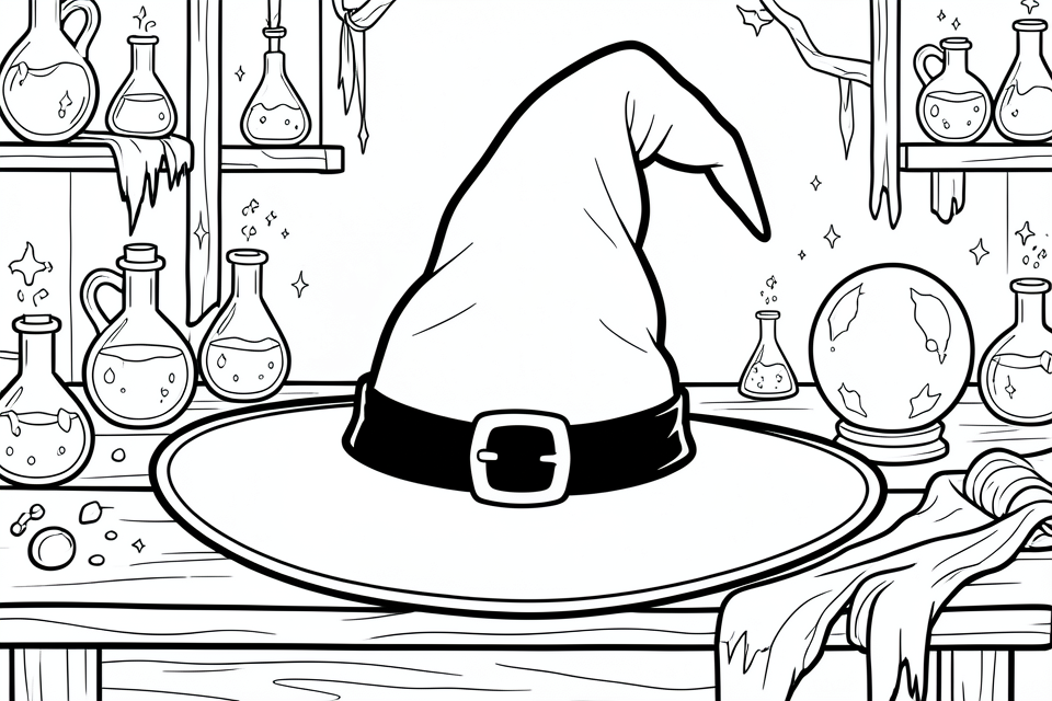 chapeau de sorciA¨re Coloriage chapeau de sorciA¨re