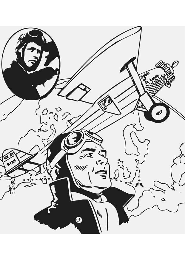 charles lindbergh Coloriage charles lindbergh