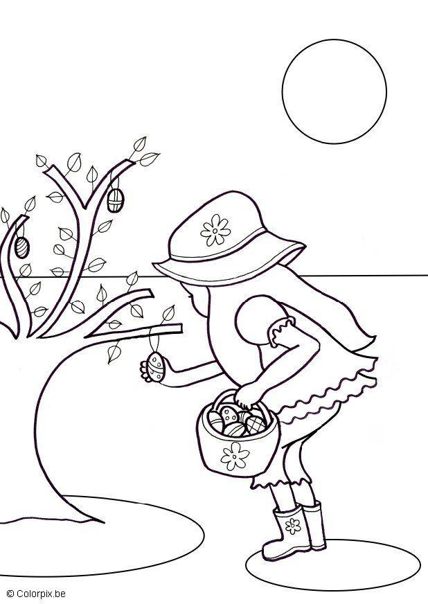 chasse aux oeux Coloriage chasse aux oeux