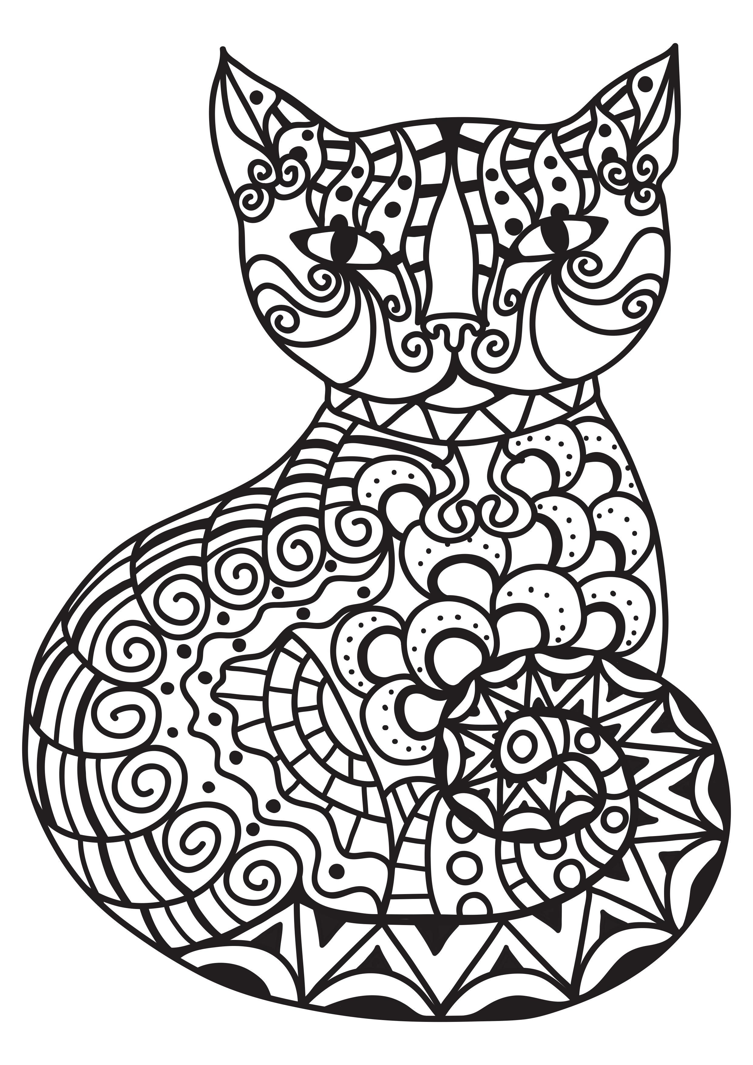 chat Coloriage chat