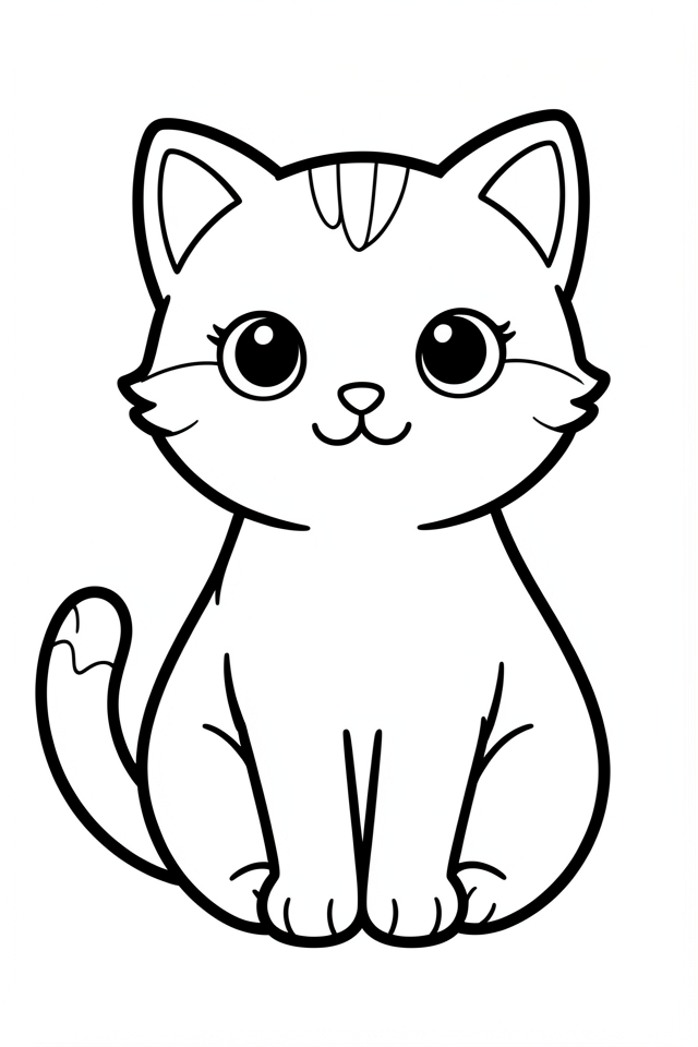chat mignon Coloriage chat mignon