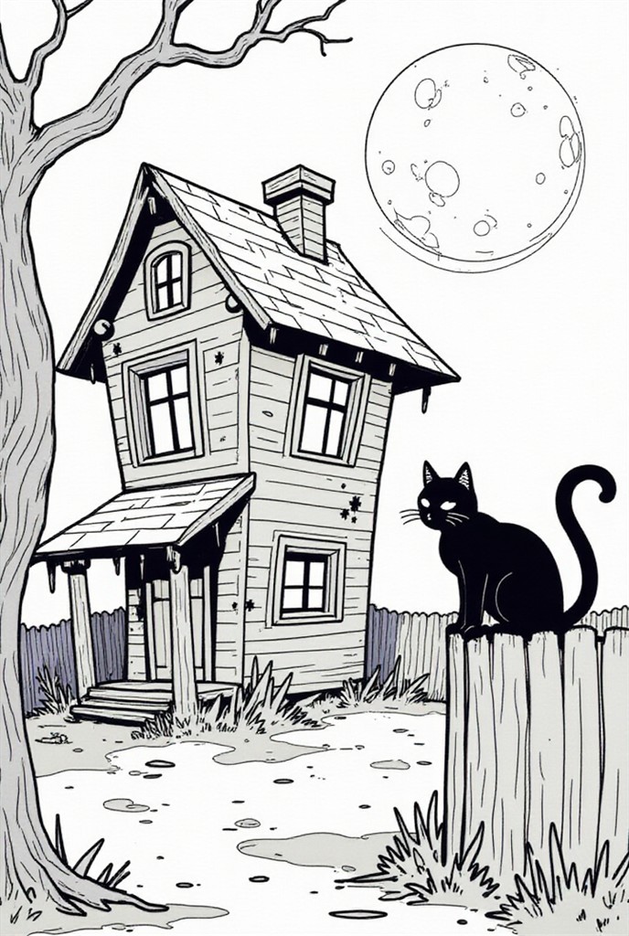 chat noir d'halloween Coloriage chat noir d'halloween