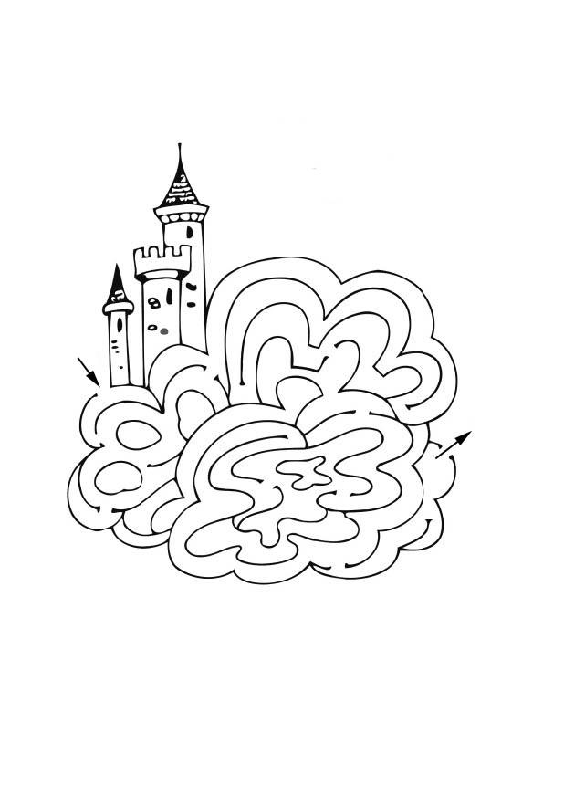 chateau labyrinthe Coloriage chateau labyrinthe