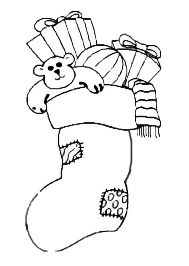 chaussette avec jouet Coloriage chaussette avec jouet