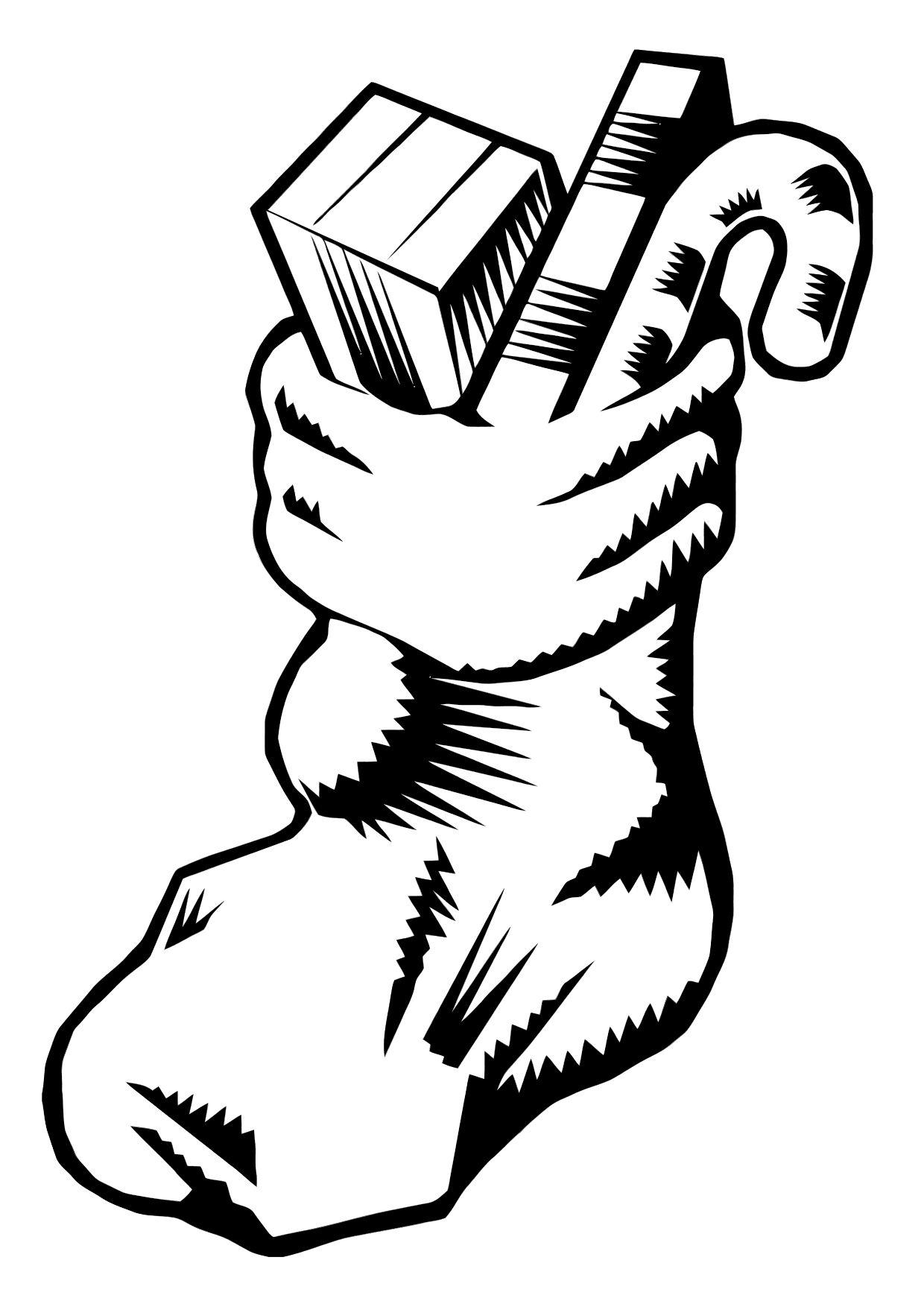 chaussette de noA«l Coloriage chaussette de noA«l