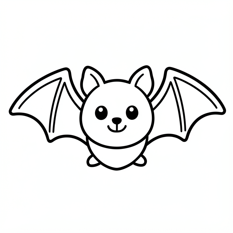 Coloriage chauve-souris mignonne d'halloween