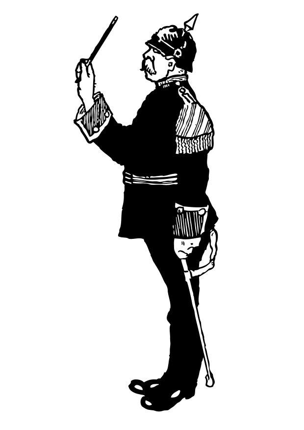 chef dorchestre militaire Coloriage chef dorchestre militaire