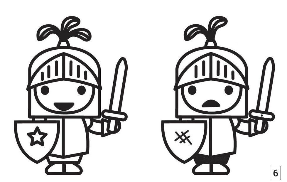 cherchez les diffA©rences - chevalier Coloriage cherchez les diffA©rences - chevalier