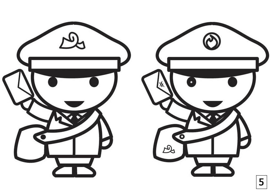 cherchez les diffA©rences - facteur Coloriage cherchez les diffA©rences - facteur