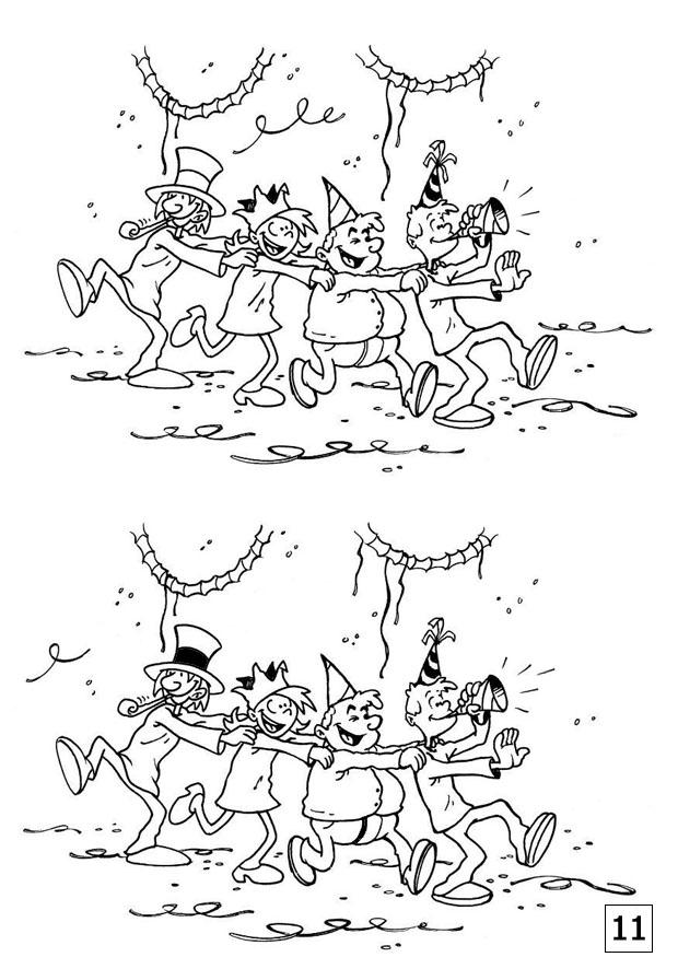 cherchez les diffA©rences - fAªte Coloriage cherchez les diffA©rences - fAªte