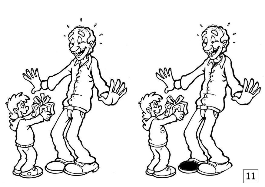 cherchez les diffA©rences - fAªtes des pA¨res Coloriage cherchez les diffA©rences - fAªtes des pA¨res