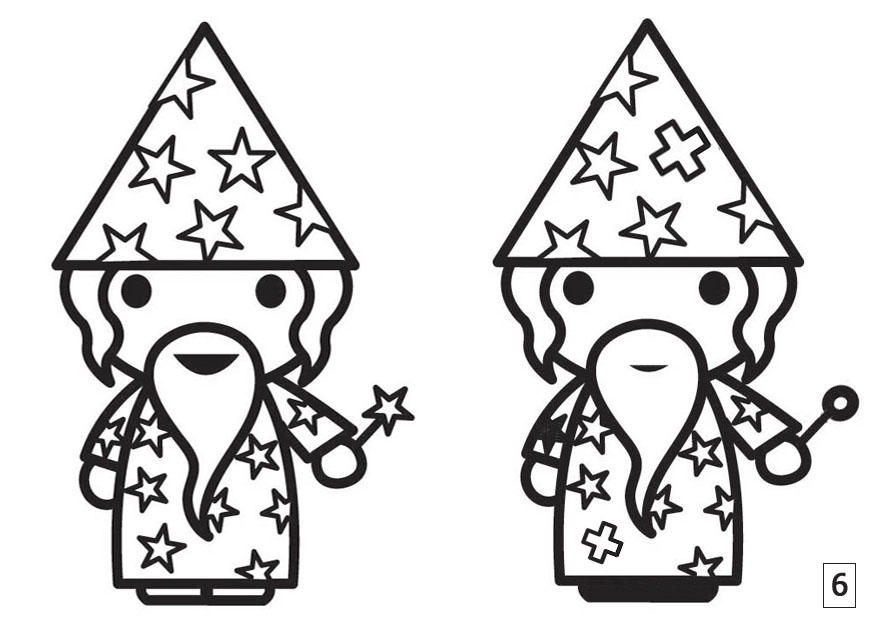 cherchez les diffA©rences - magicien Coloriage cherchez les diffA©rences - magicien
