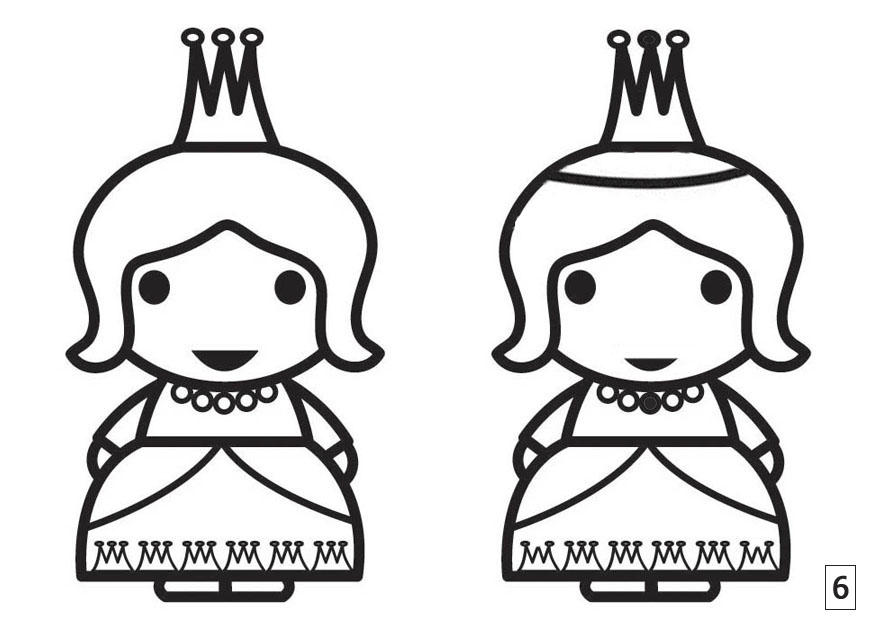 cherchez les diffA©rences - princesse Coloriage cherchez les diffA©rences - princesse