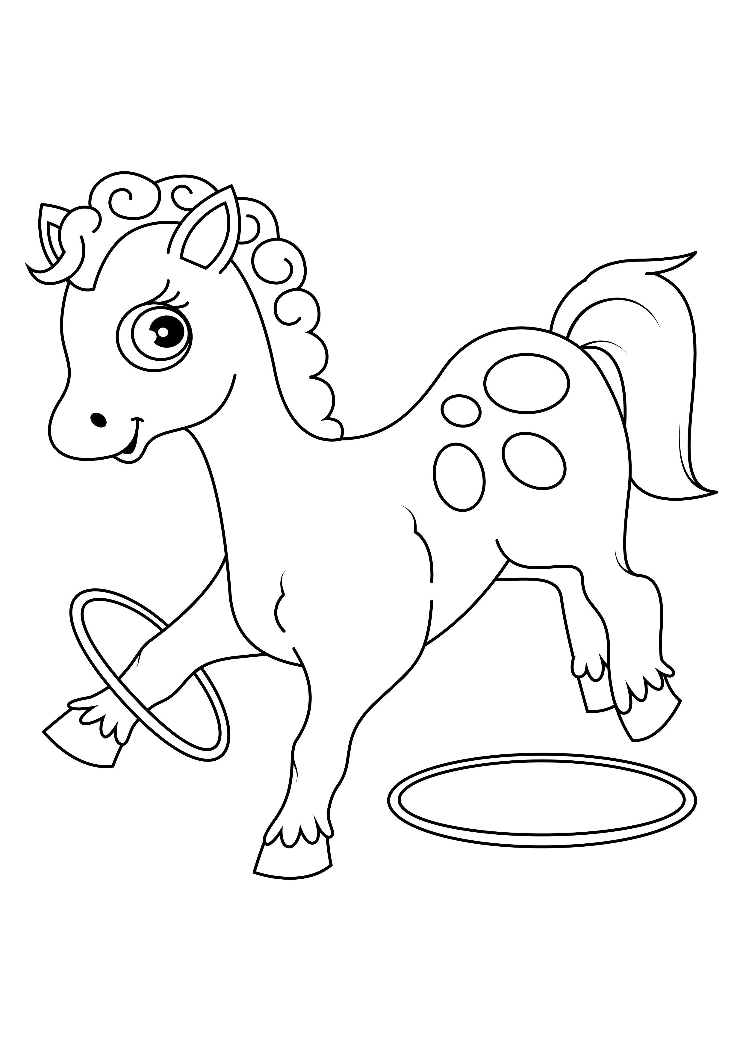 cheval avec des cerceaux Coloriage cheval avec des cerceaux