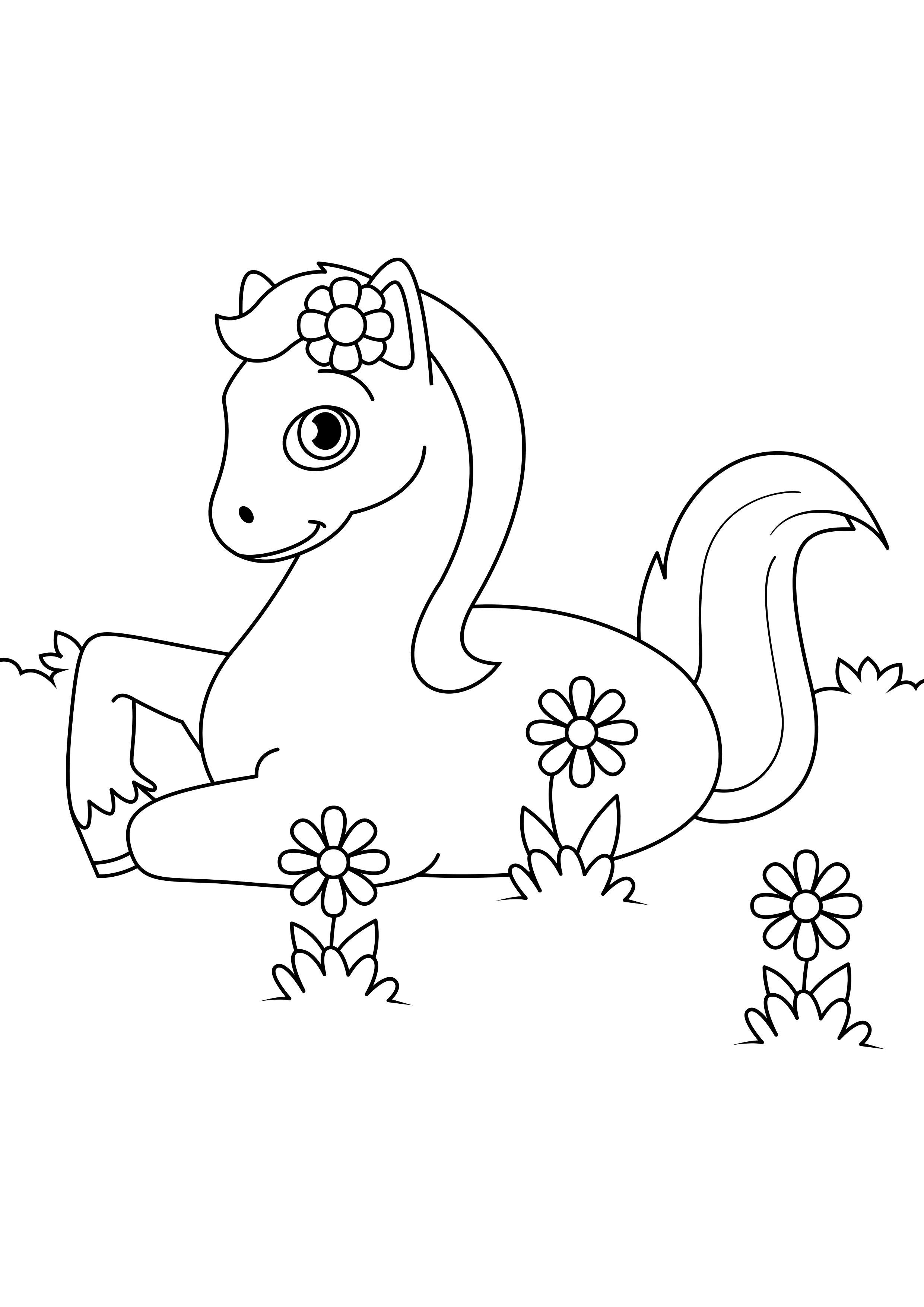 cheval dans le prA© Coloriage cheval dans le prA©
