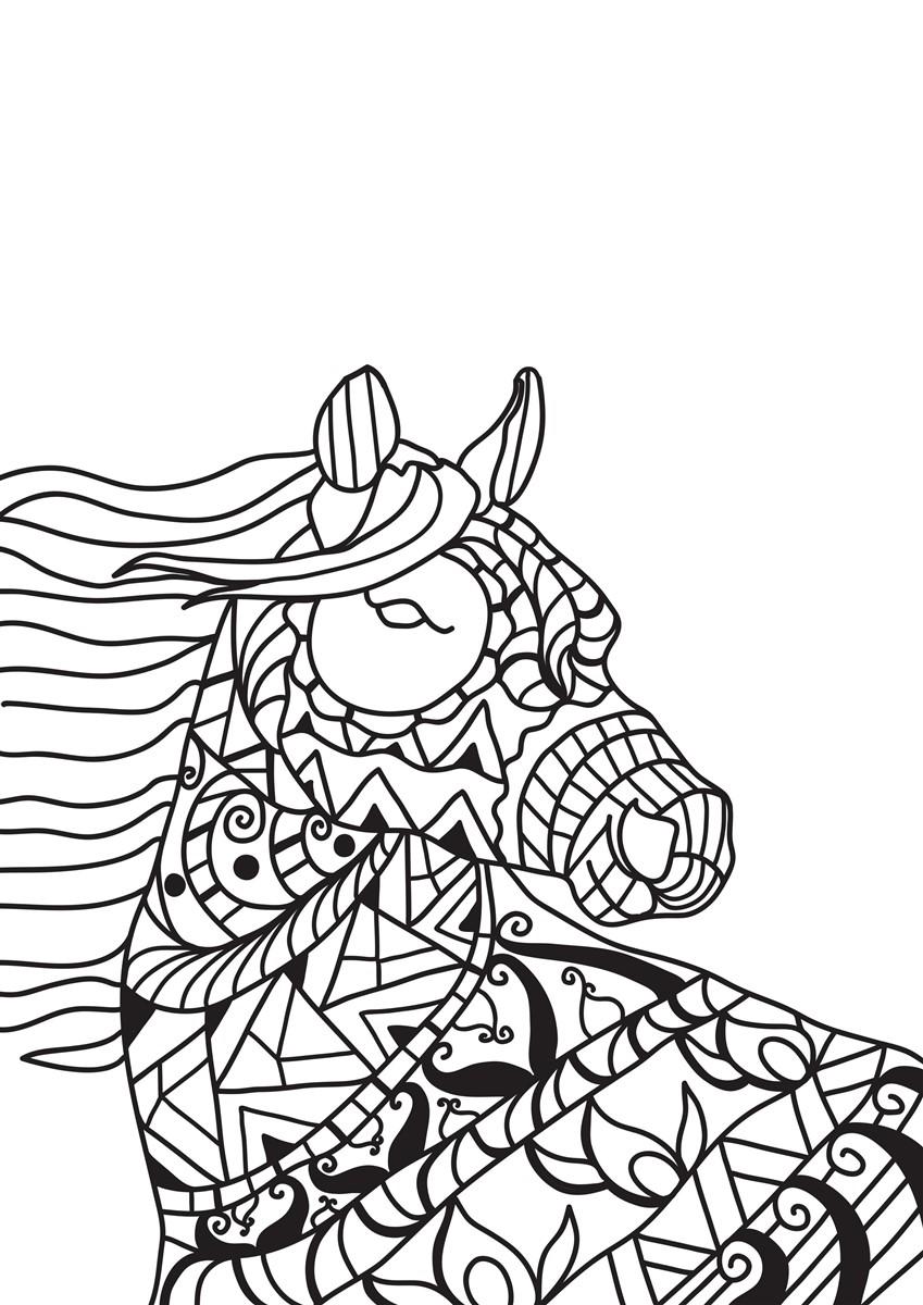 cheval dans le vent Coloriage cheval dans le vent