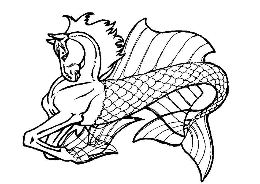 cheval de neptune Coloriage cheval de neptune