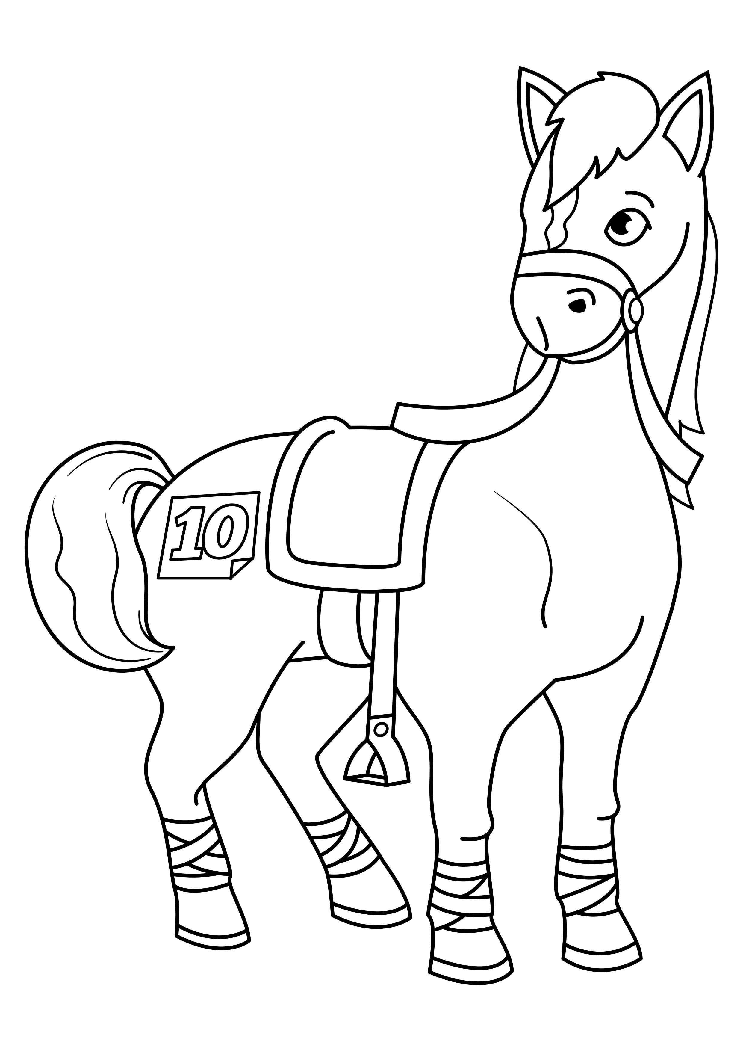 cheval en compA©tition Coloriage cheval en compA©tition