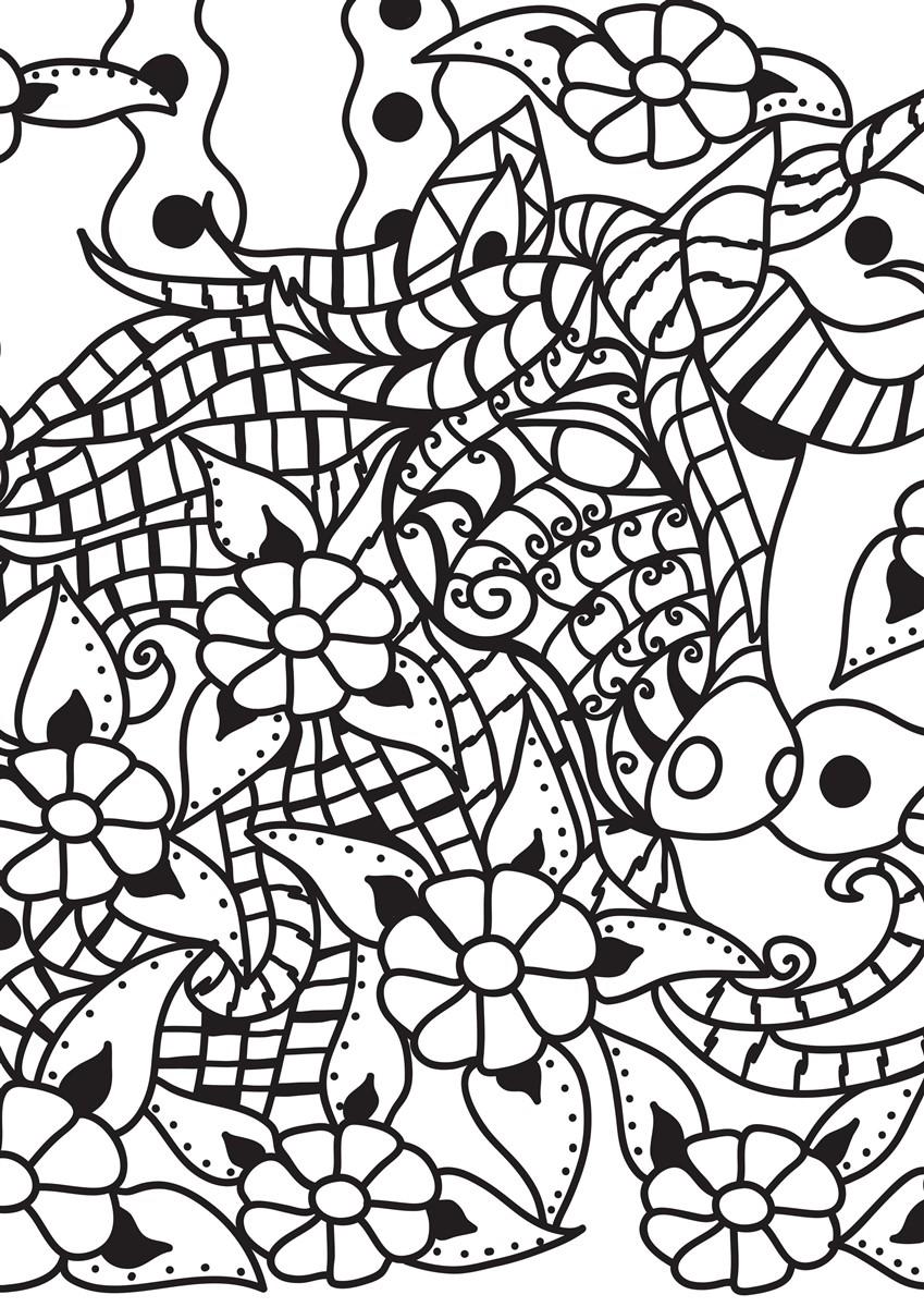 cheval parmi les plantes Coloriage cheval parmi les plantes