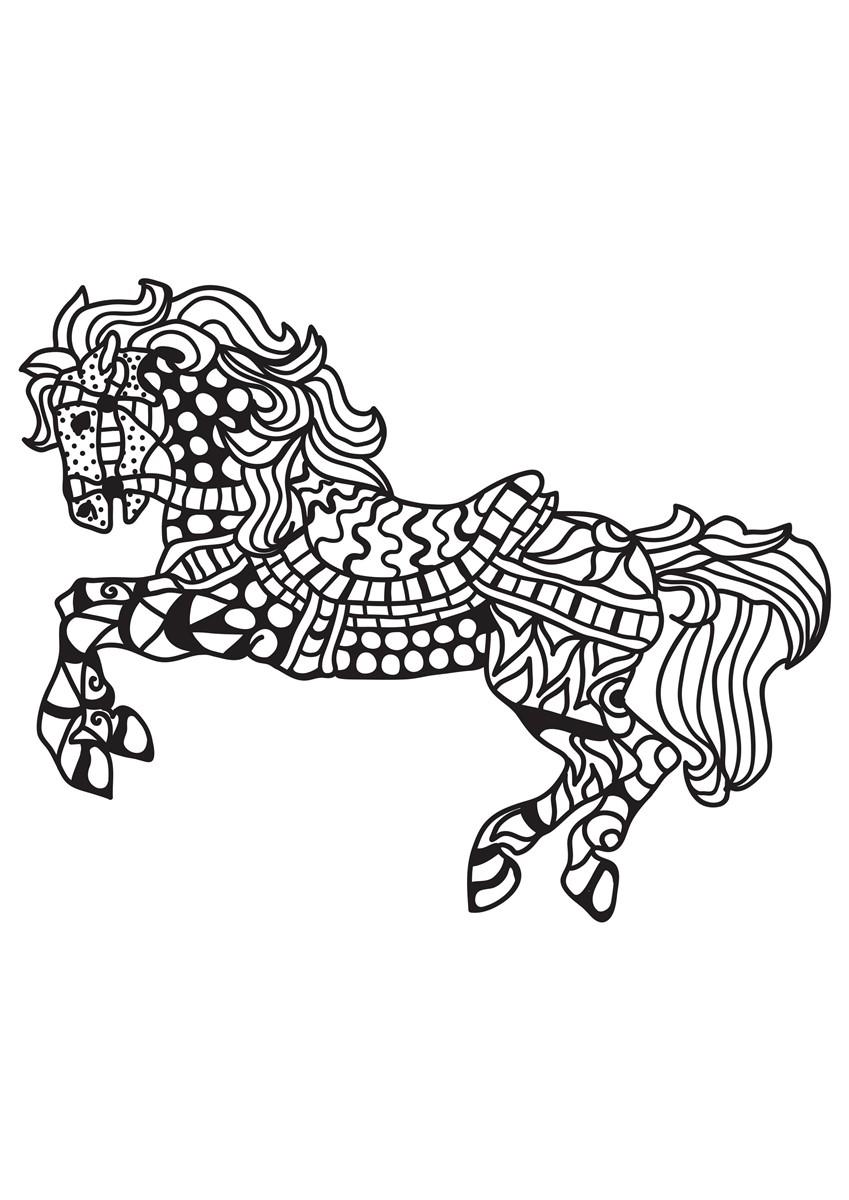 cheval sellA© Coloriage cheval sellA©