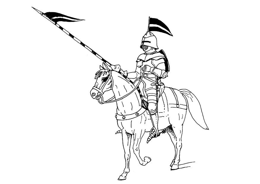 chevalier A cheval Coloriage chevalier A cheval