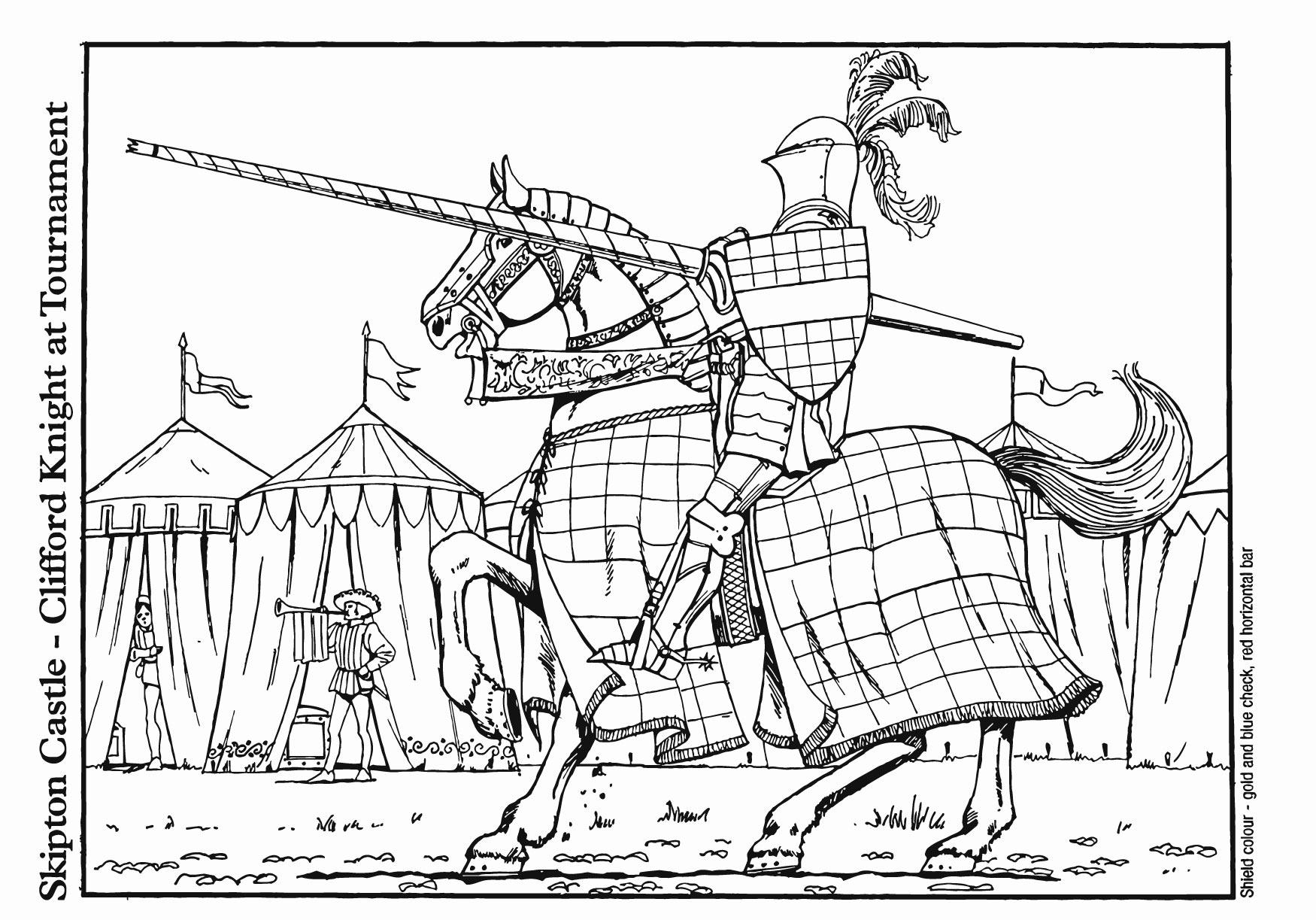 chevalier A un tournoi Coloriage chevalier A un tournoi