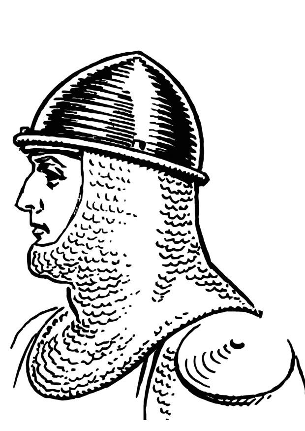 chevalier avec heaume Coloriage chevalier avec heaume