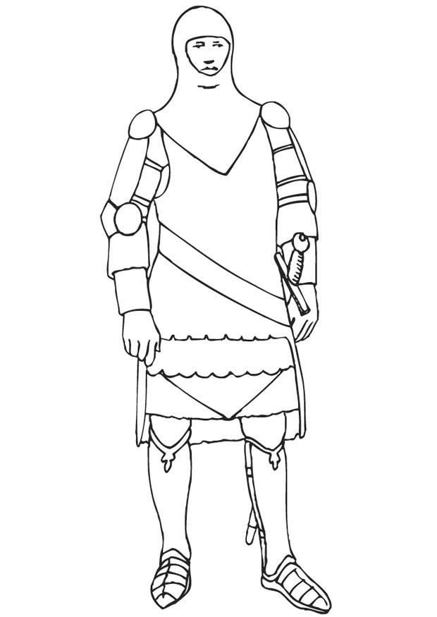 chevalier avec son armure Coloriage chevalier avec son armure